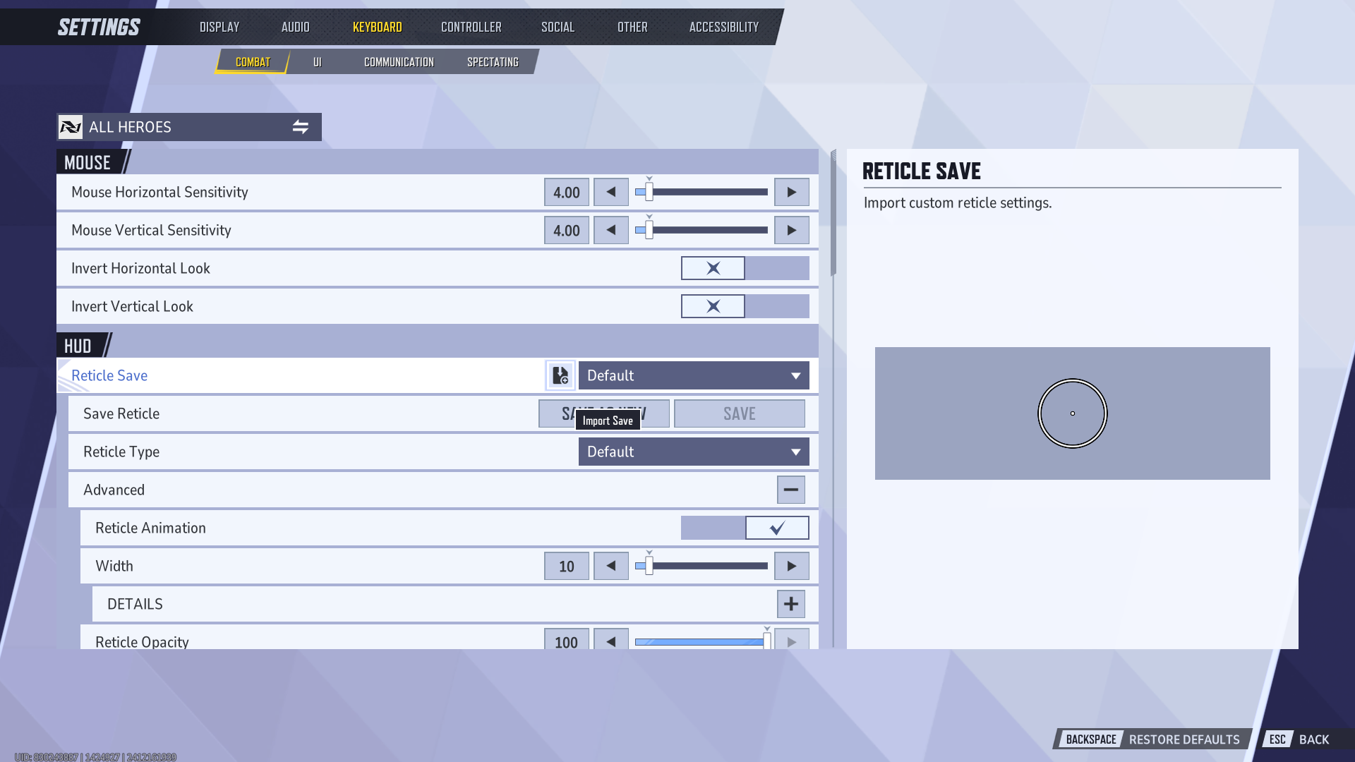 Un jugador importa retículas de Internet en Marvel Rivals