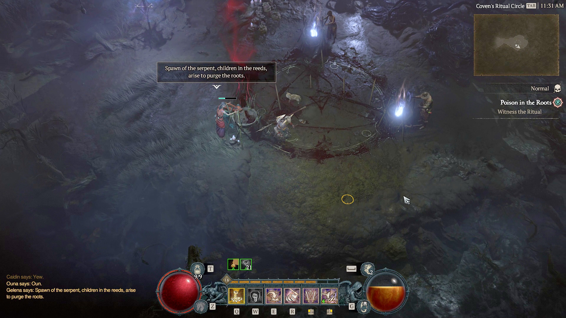 Un bárbaro traza un círculo de sangre en Diablo 4
